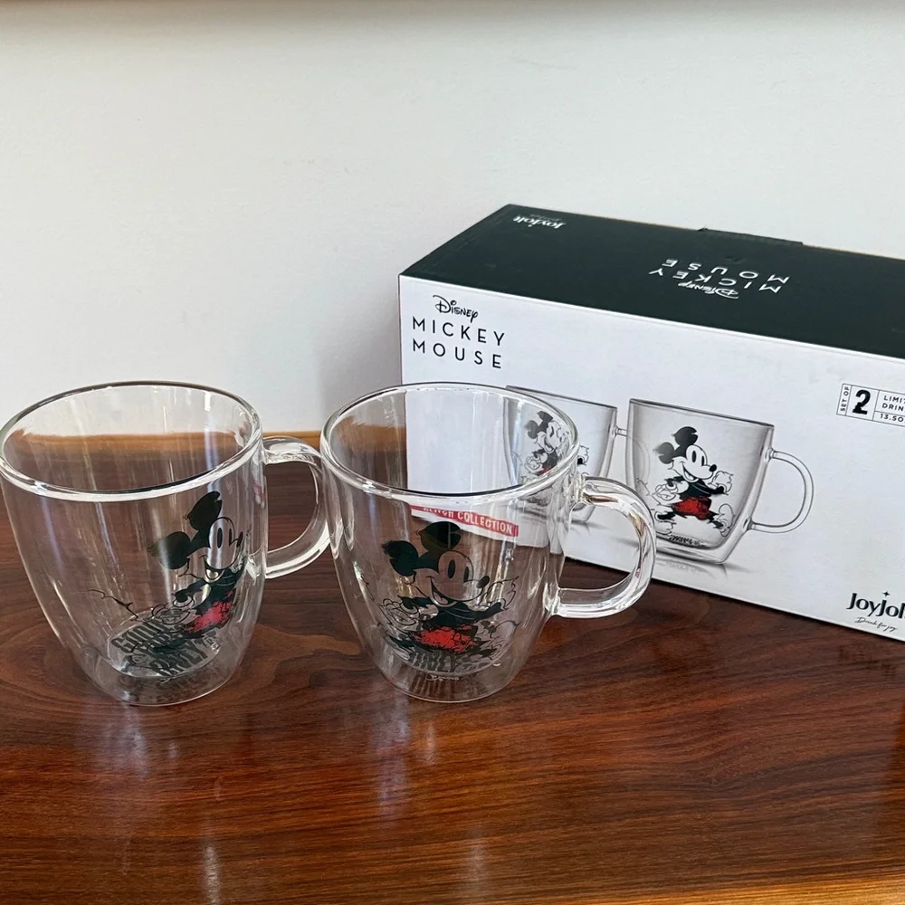 Jolt Clear Glass. Disney Mickey Mouse Mugs. Limited Edition. - Picture 1 of 4